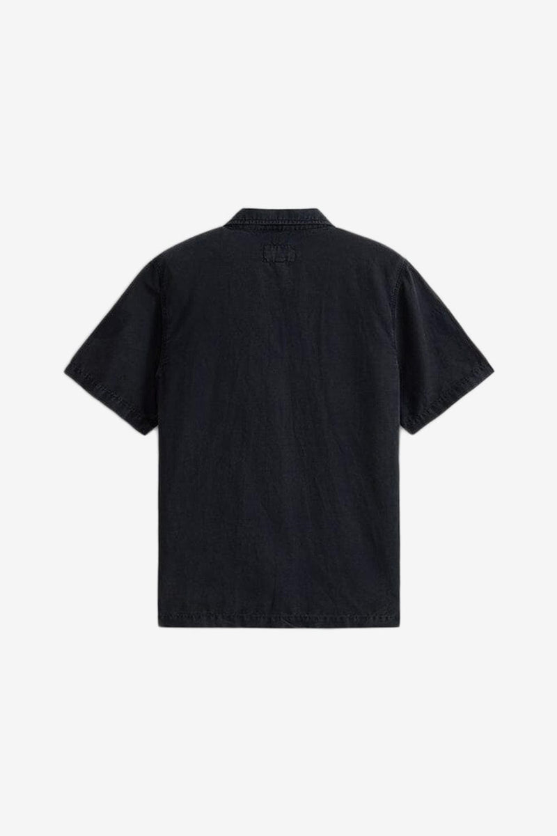 Alpha Industries Short Sleeve Washed Fatigue Shirt Jacket (Black)
