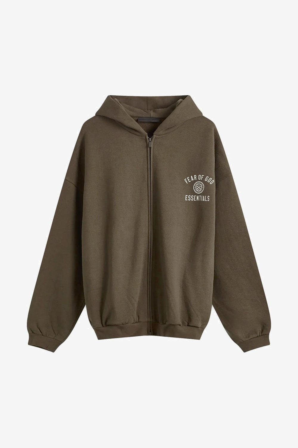 Fear Of God ESSENTIALS Heavy Fleece Full Zip Hoodie (Brown)