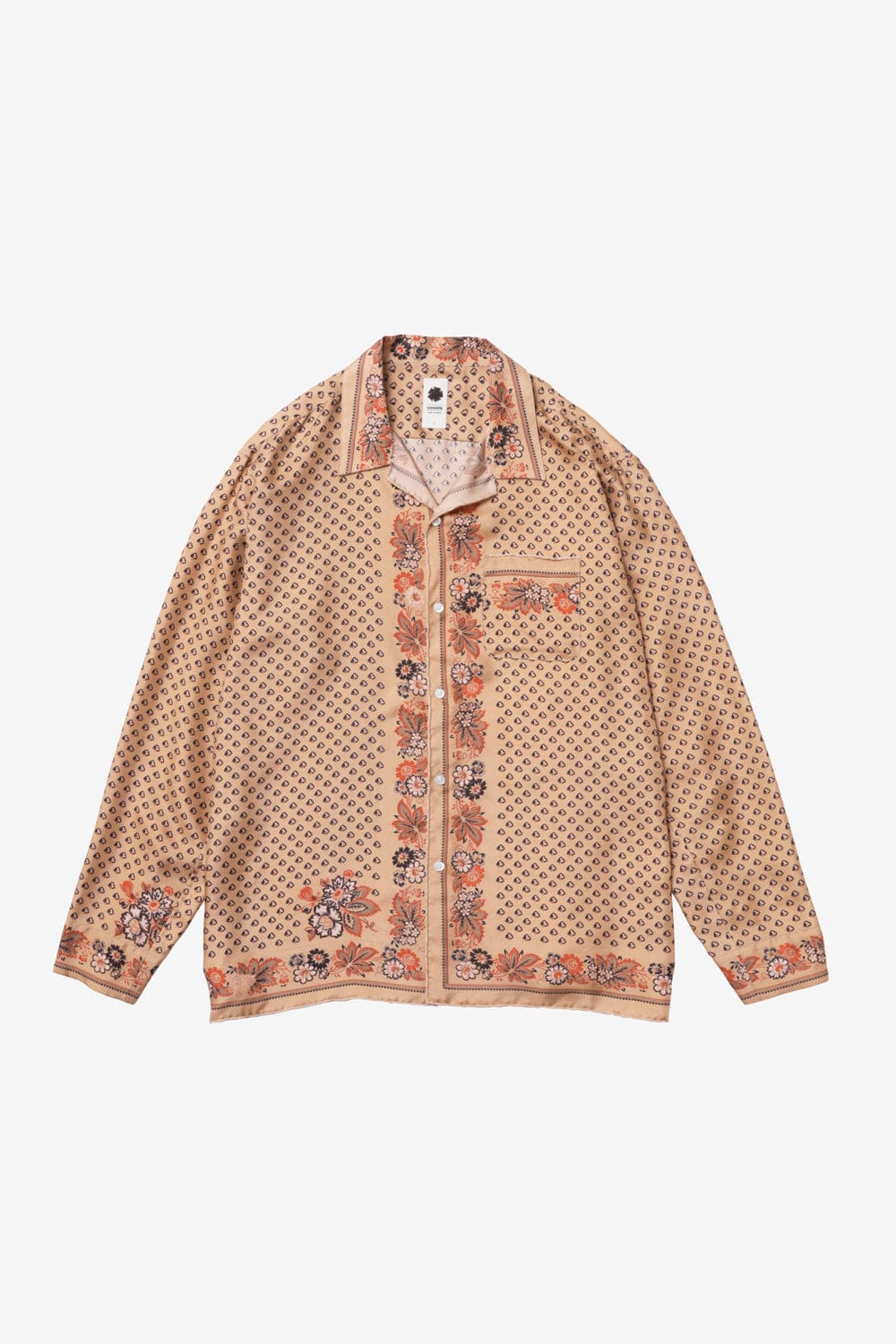 vowels LS Silk Scarf Shirt (Sand)
