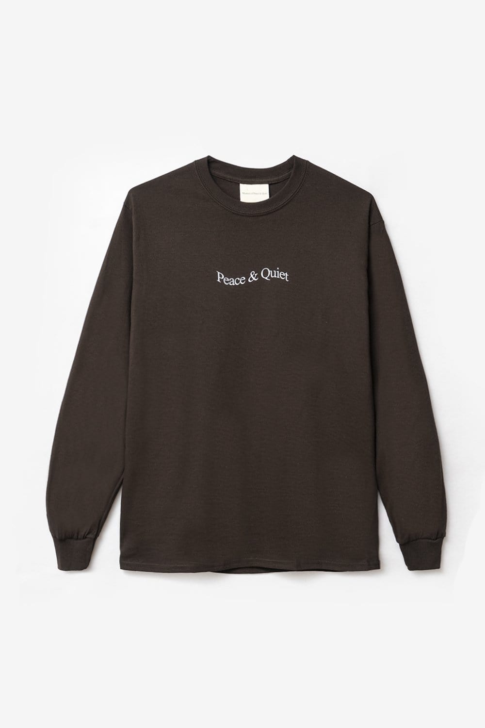 Museum of Peace & Quiet Wordmark Longsleeve Tee (Brown)