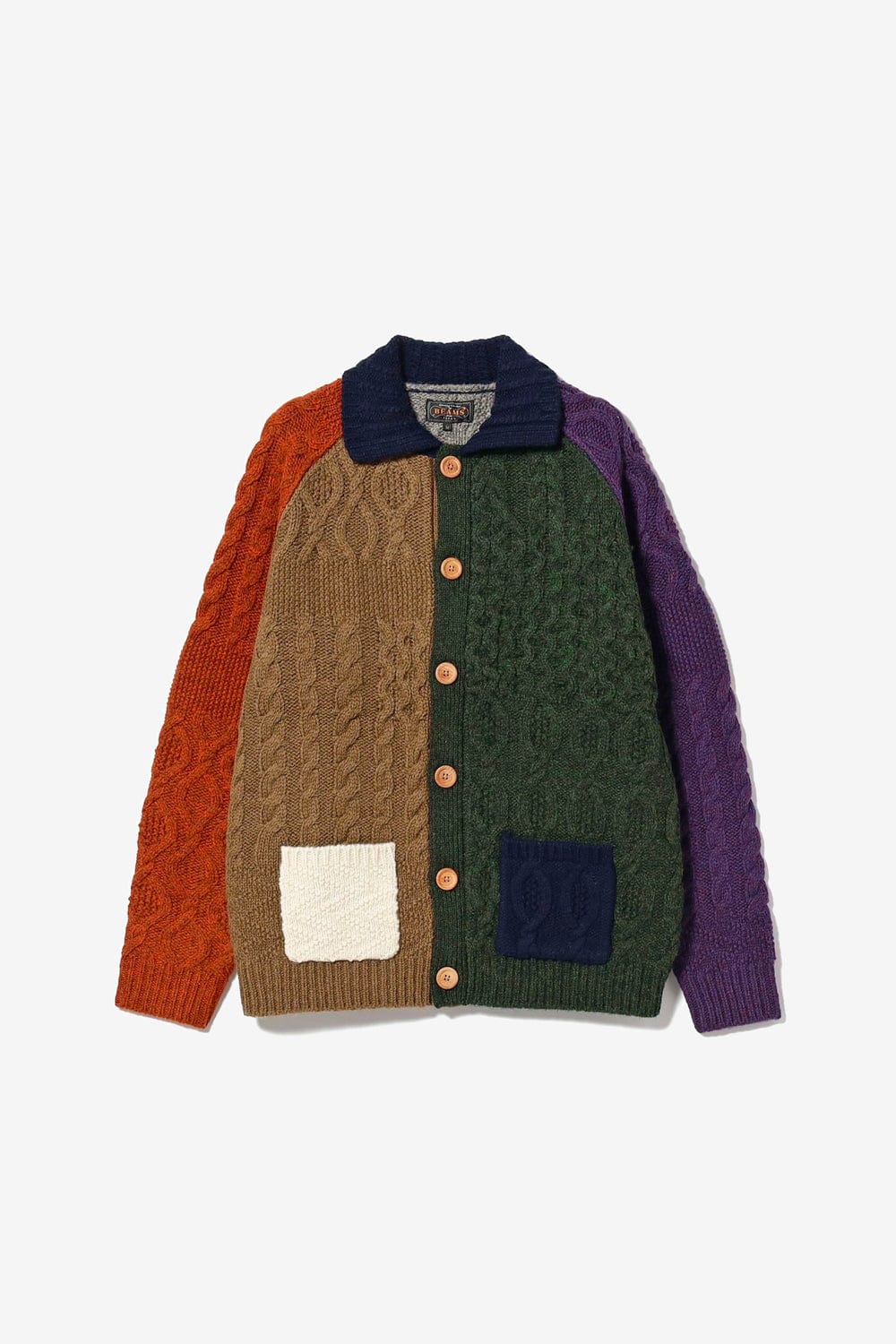 Beams Plus Alan Patchwork Cardigan (Multi 90)