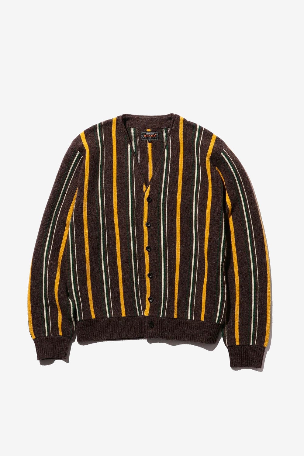 Beams Plus Cardigan Stripe 12G (Brown 28)