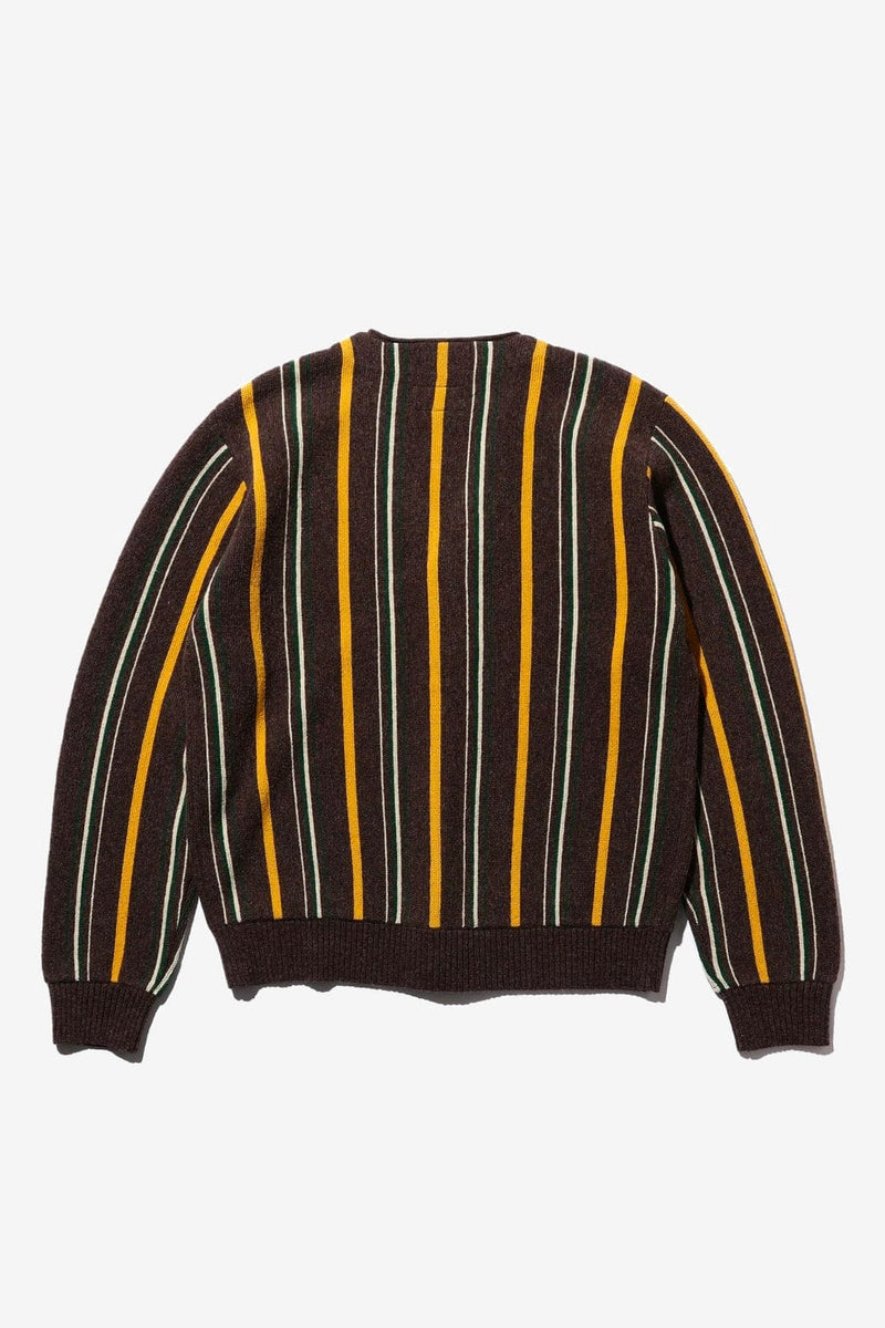 Beams Plus Cardigan Stripe 12G (Brown 28)