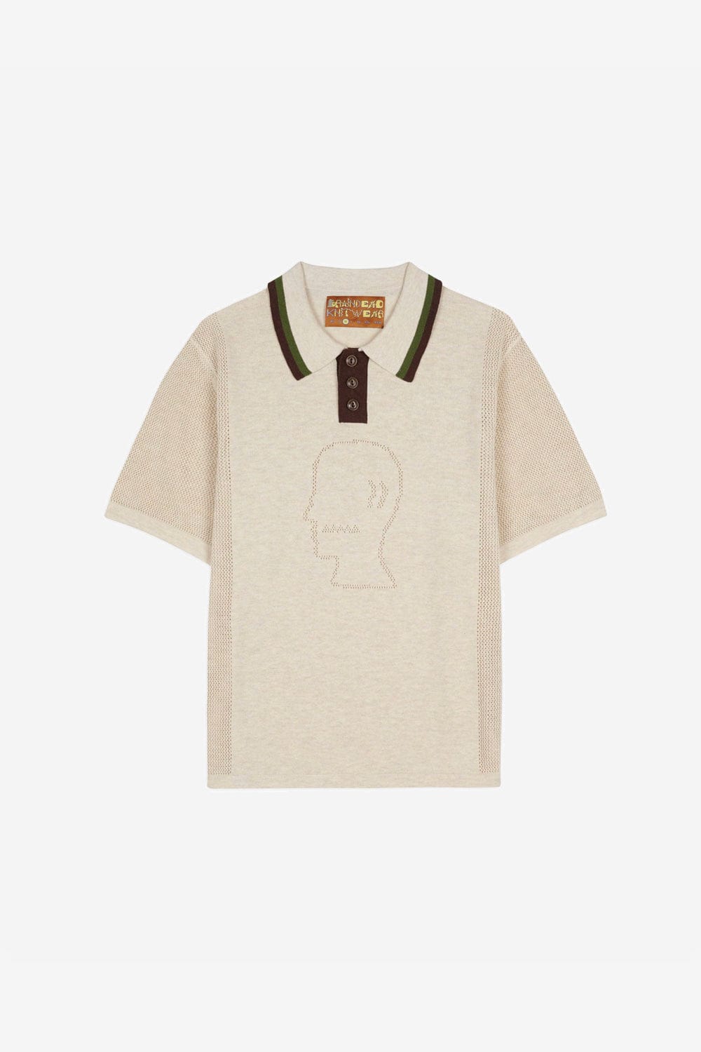 Brain Dead Logo Head Pointelle Polo (Natural)