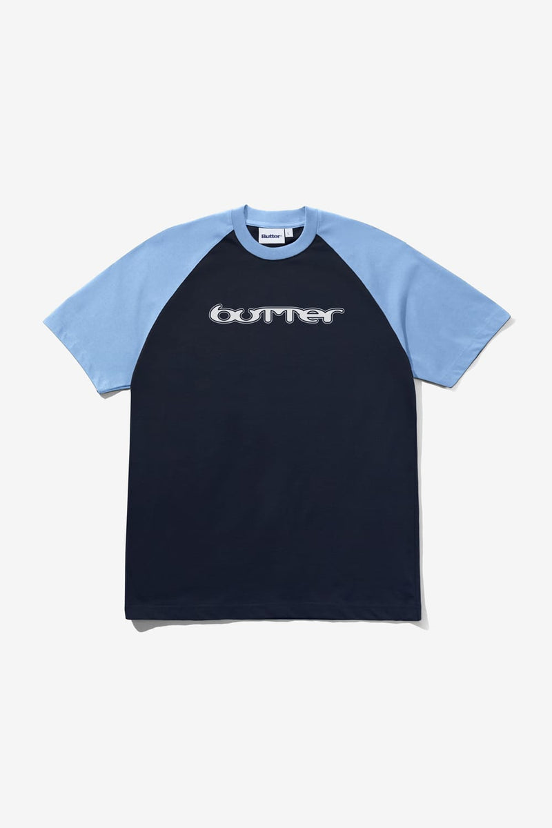 Butter Goods Witness Raglan Tee (Sky/Navy)