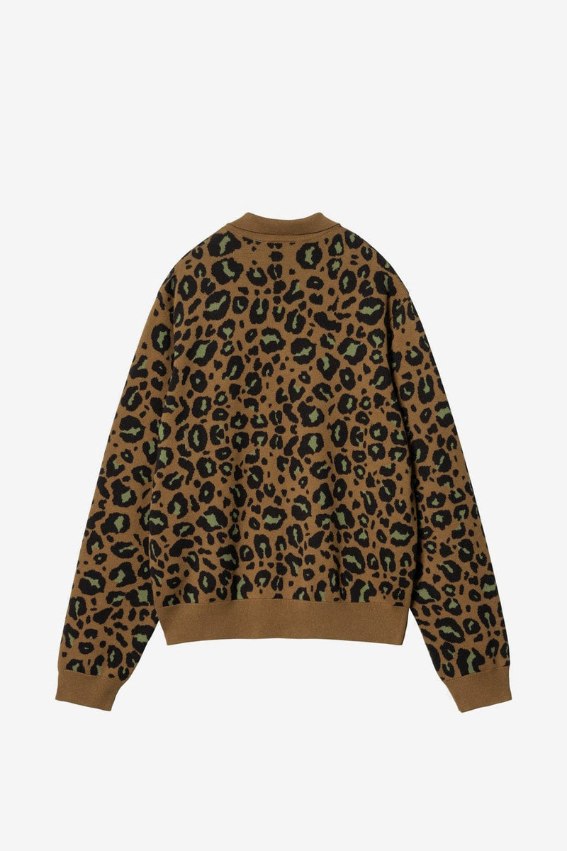 Carhartt WIP Arlo L/S Polo (Camo Leo Jacquard / Tamarind/Black)