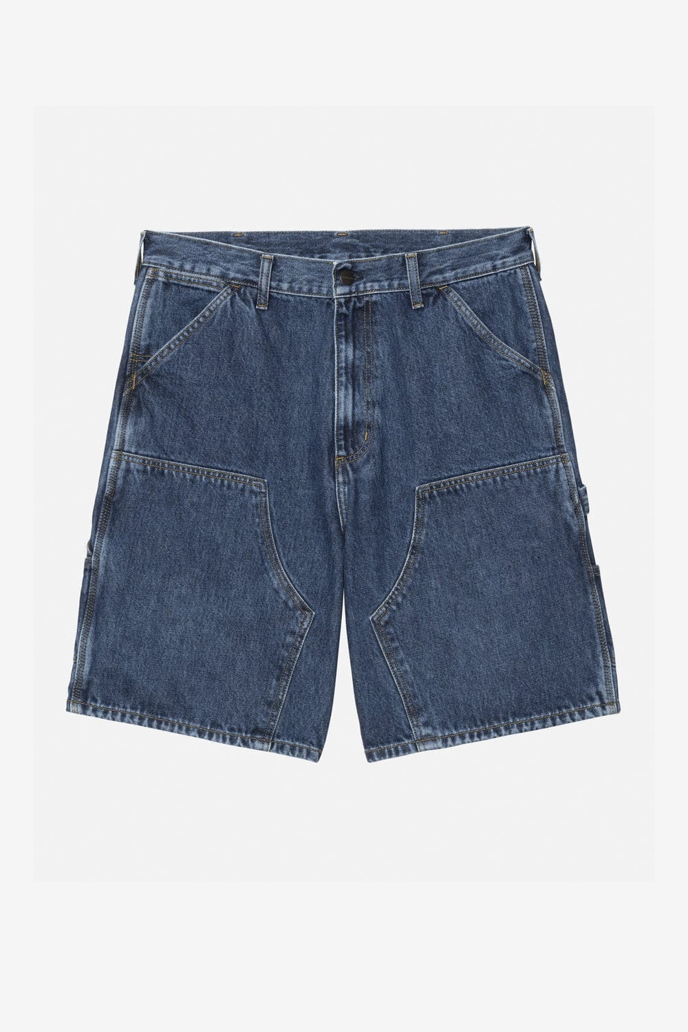 Carhartt WIP Double Knee Short (Stone Washed) (Blue)