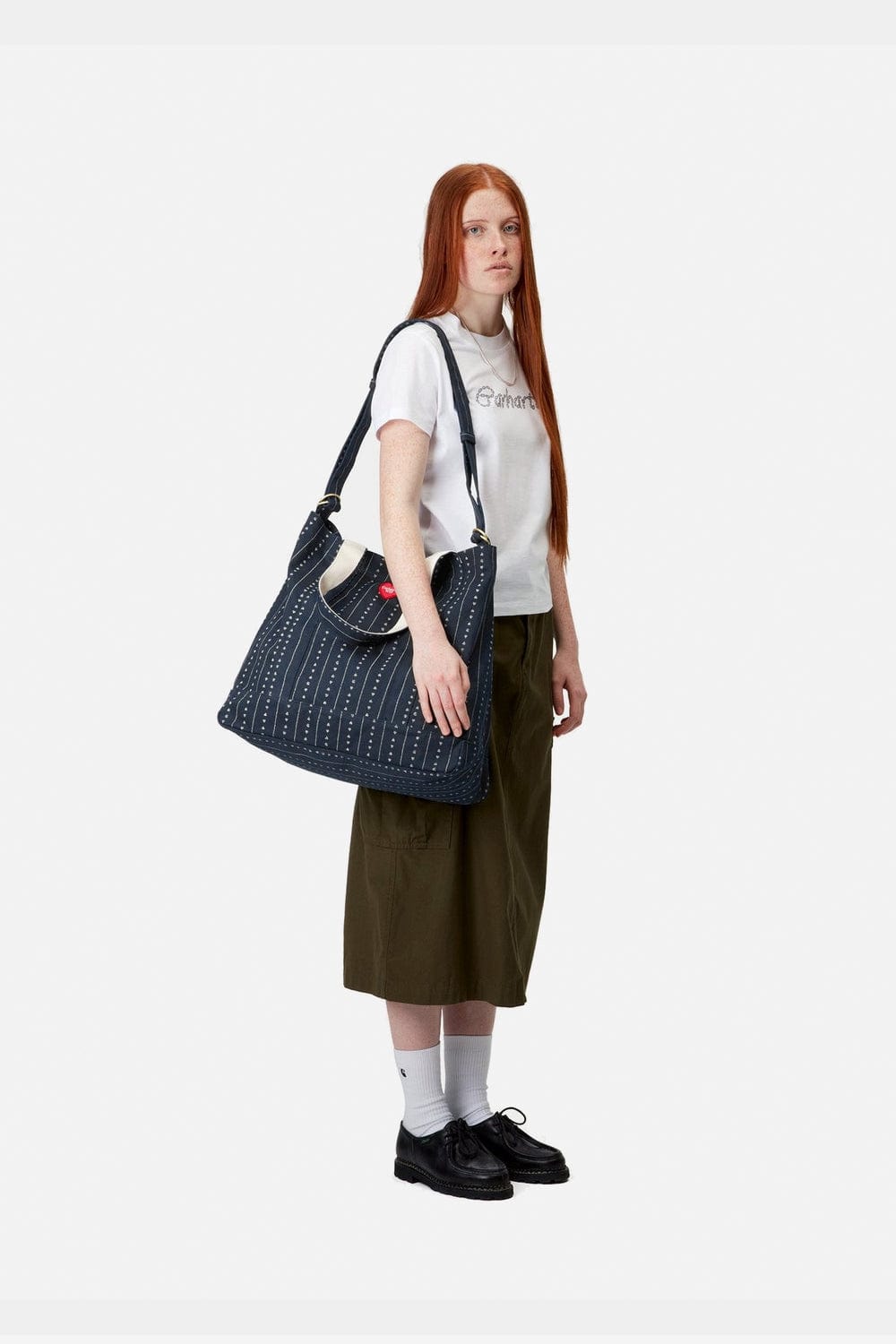 Carhartt WIP Drewe Tote Big (Heart C Pinstripe Ink/Natural)
