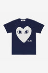 COMME des GARCONS PLAY T180 White Big Heart Tee (Navy)