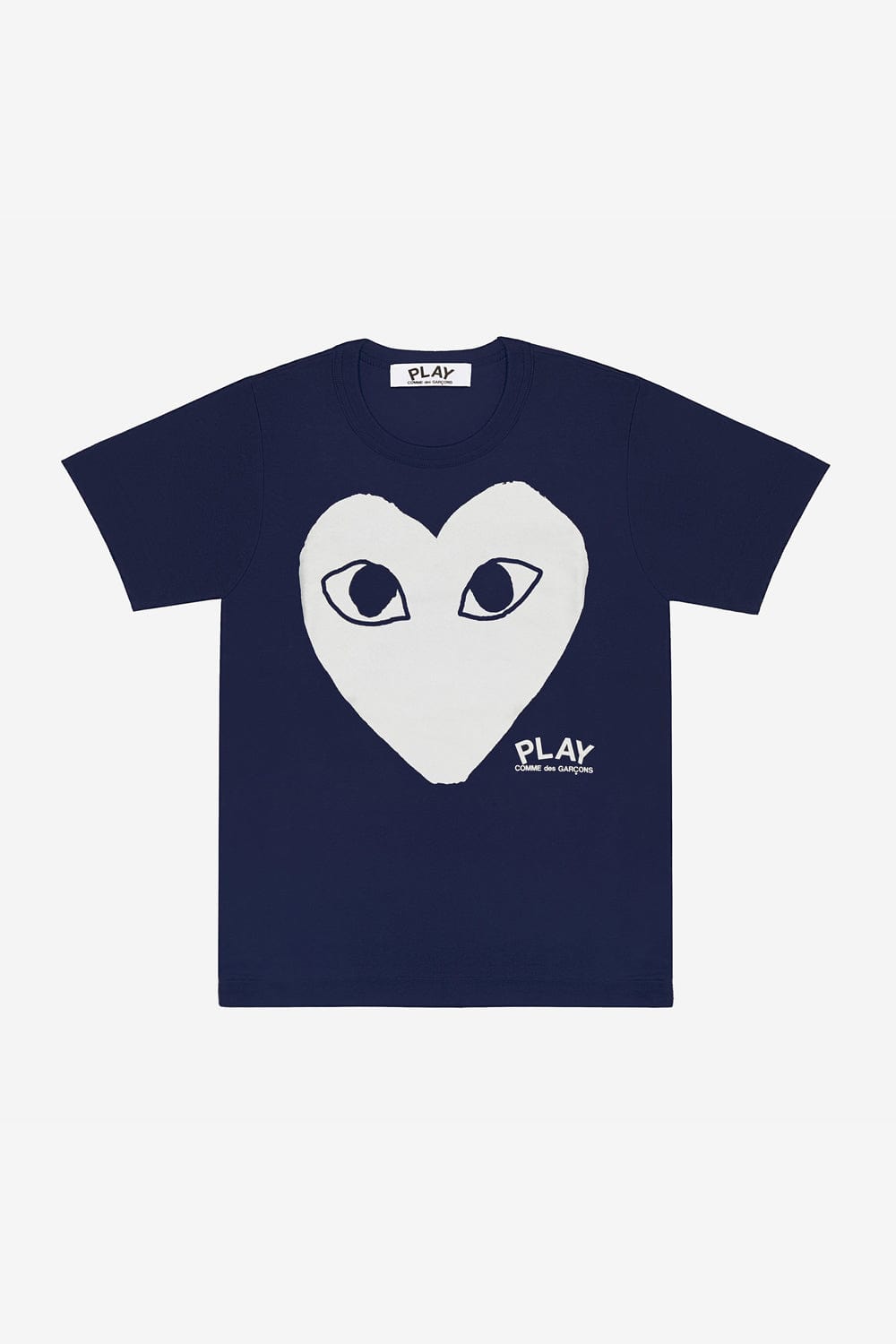 COMME des GARCONS PLAY T180 White Big Heart Tee (Navy)