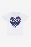 COMME des GARCONS PLAY T234 Polka Dot Big Heart Tee (White)