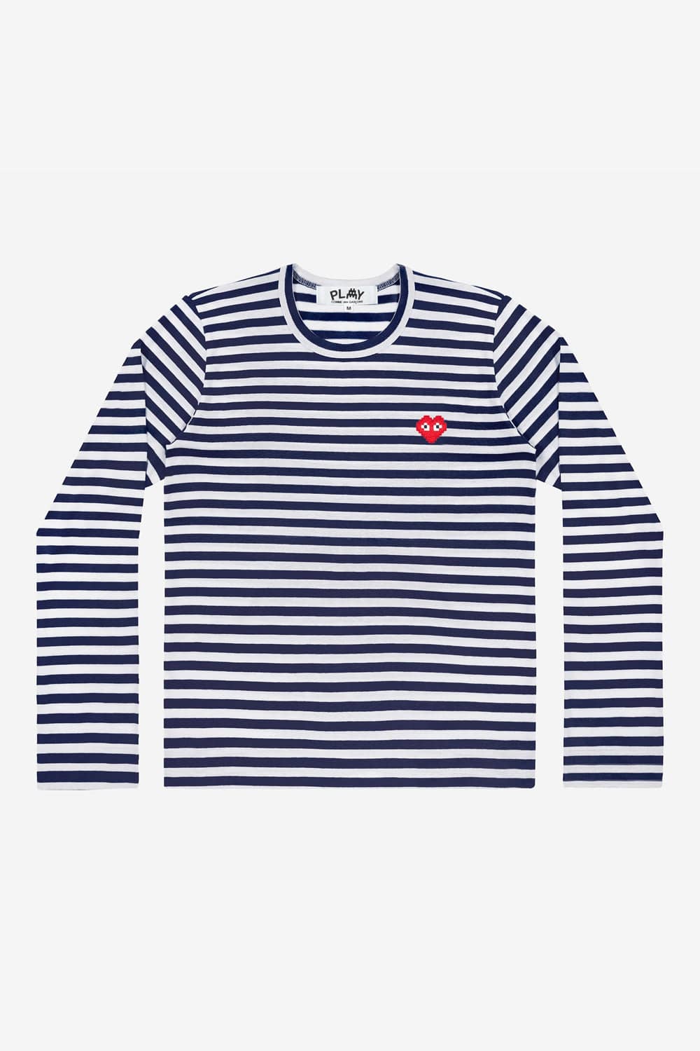 COMME des GARCONS PLAY T324 Invader Striped Longsleeve Tee (Navy/White)