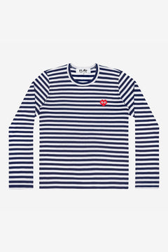 COMME des GARCONS PLAY T324 Invader Striped Longsleeve Tee (Navy