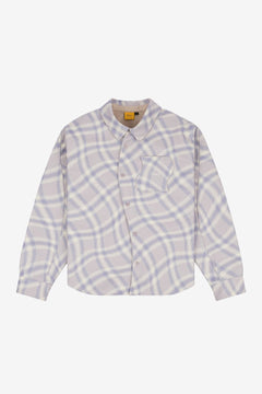 Dime Plaid Fleece Shirt (Lilac Gray) - Commonwealth