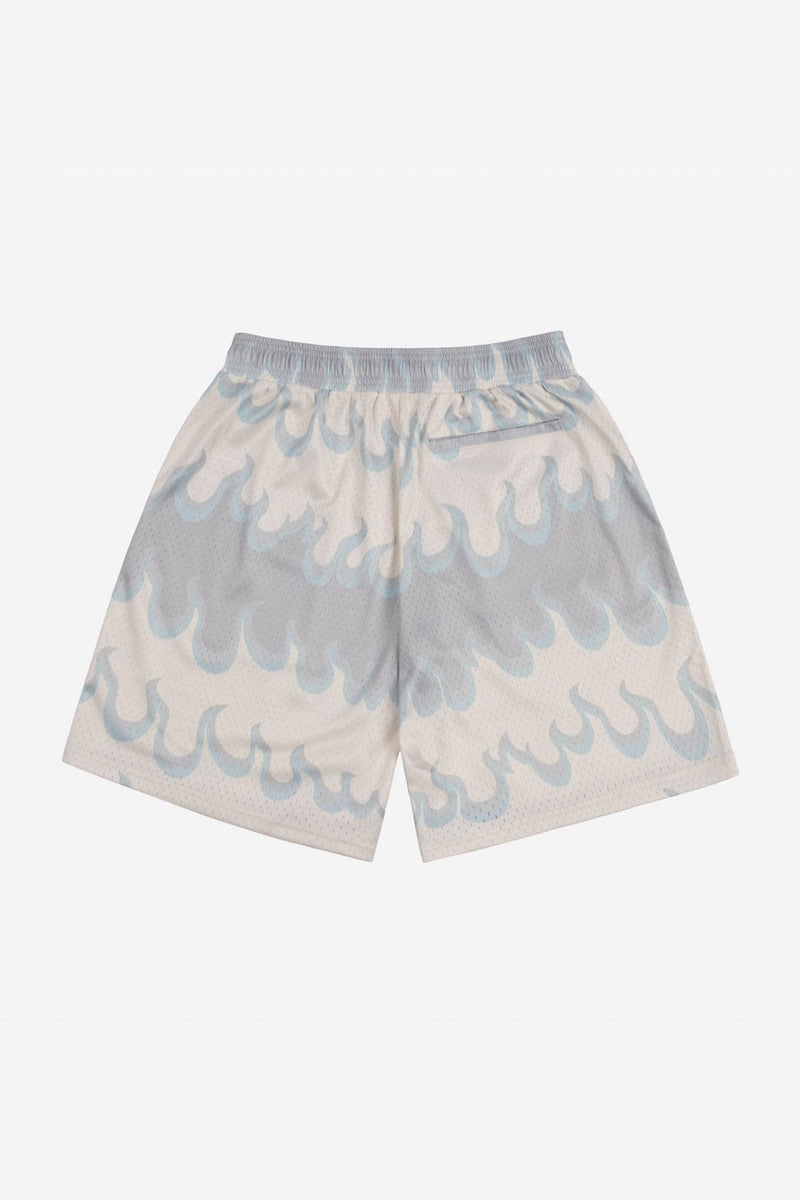 Dime Space Flame Mesh Shorts (White)