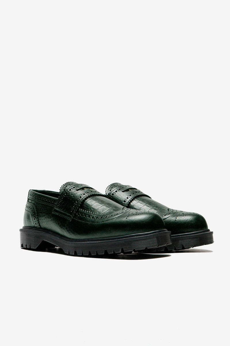 Dr. Martens Penton Brogue (Forest Green Analine Croc Emboss)