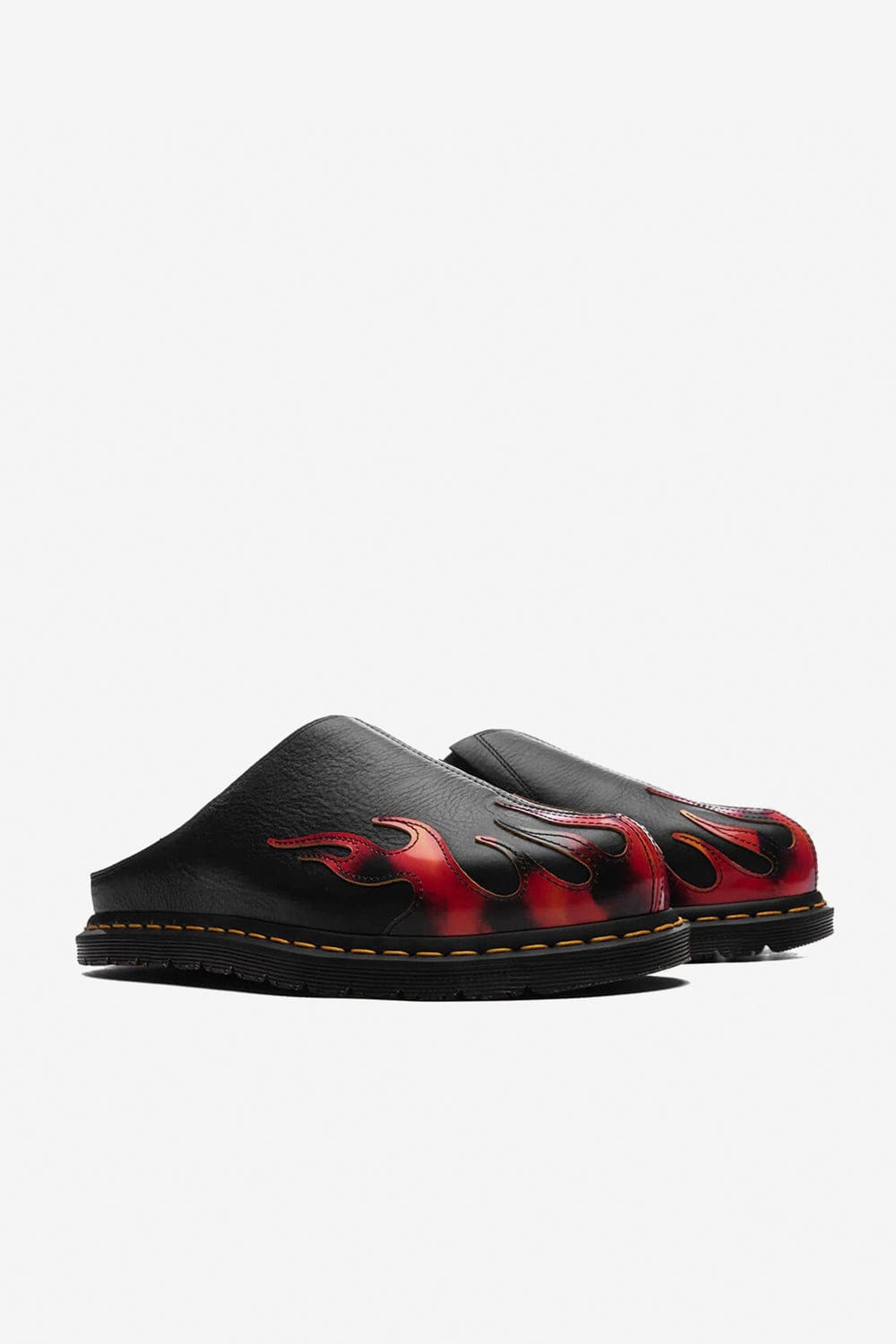 Dr Martens San Mule Flame (Black/Vibrant Red)