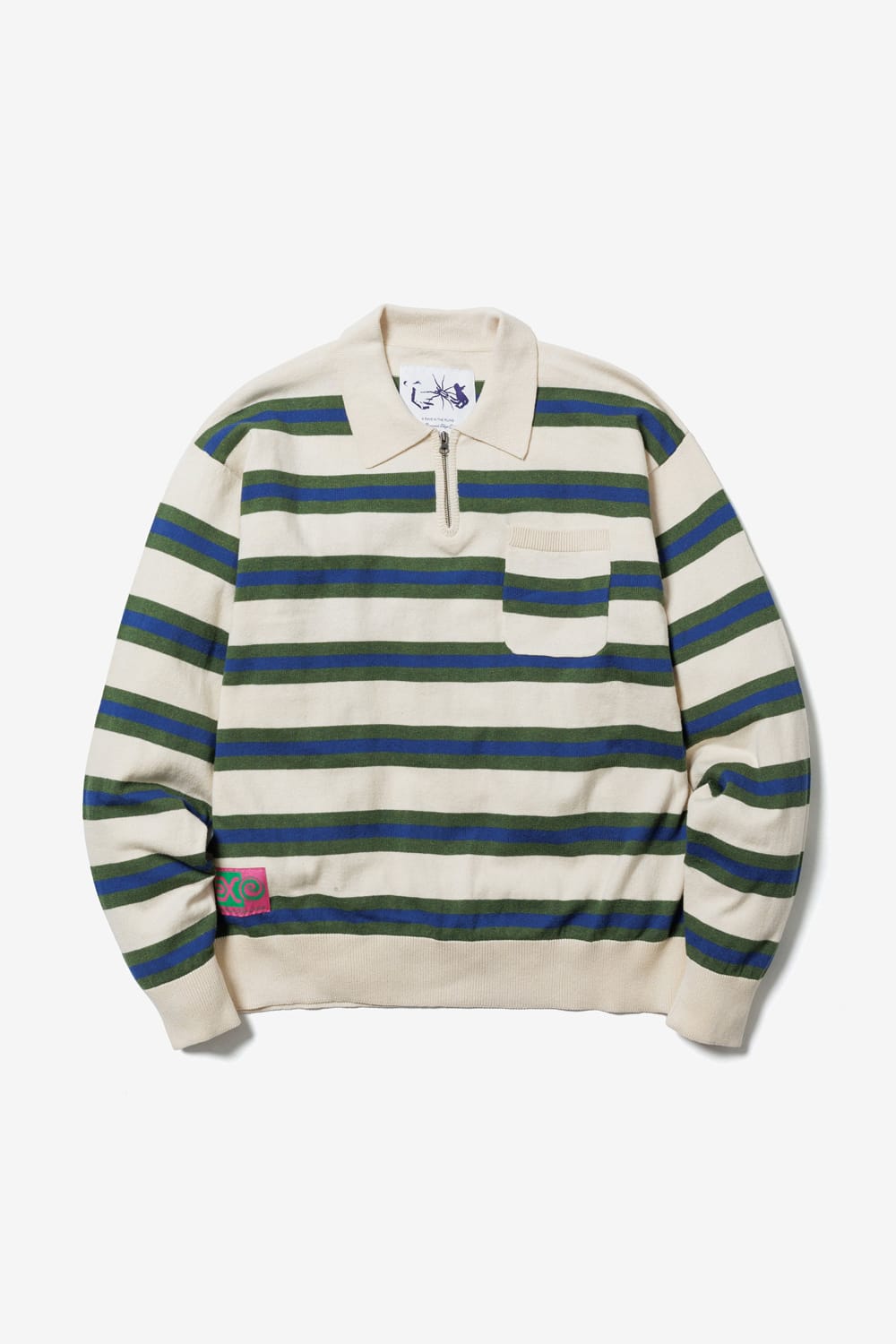 Ecstatic Research Border Polo Knit (White)