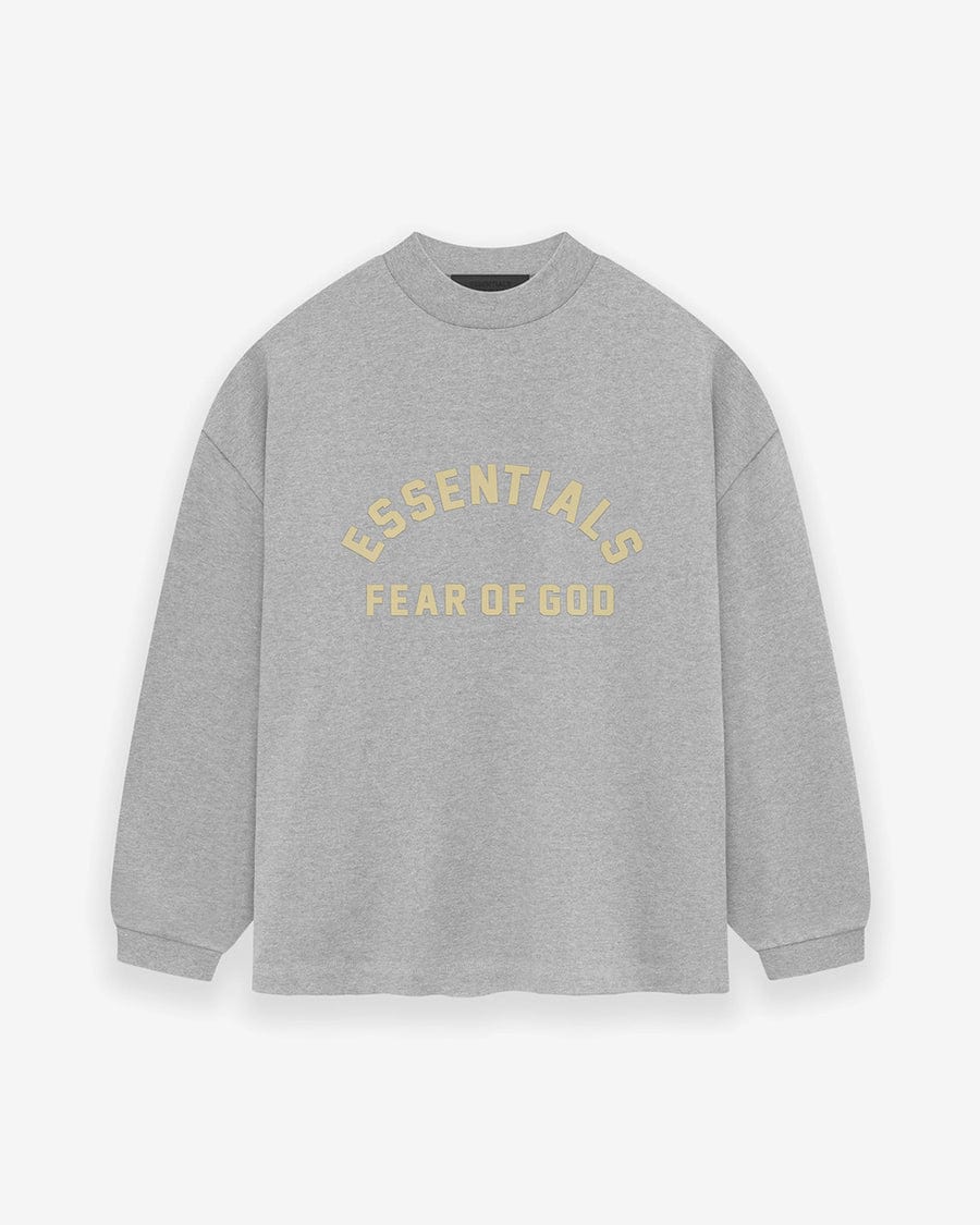 ESSENTIALS Heavy Jersey L/S Tee (Light Heather Grey)