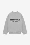 Fear Of God ESSENTIALS Core Fleece Crewneck (Light Heather Gray)