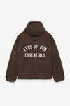 Fear Of God ESSENTIALS Textured Nylon Hooded Coaches Jacket (Brown)