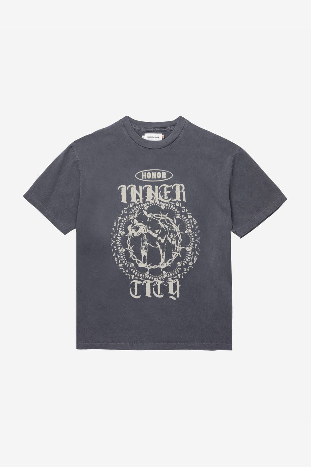 Honor The Gift Barbed Wire Pitbull Tee (Dark Grey)