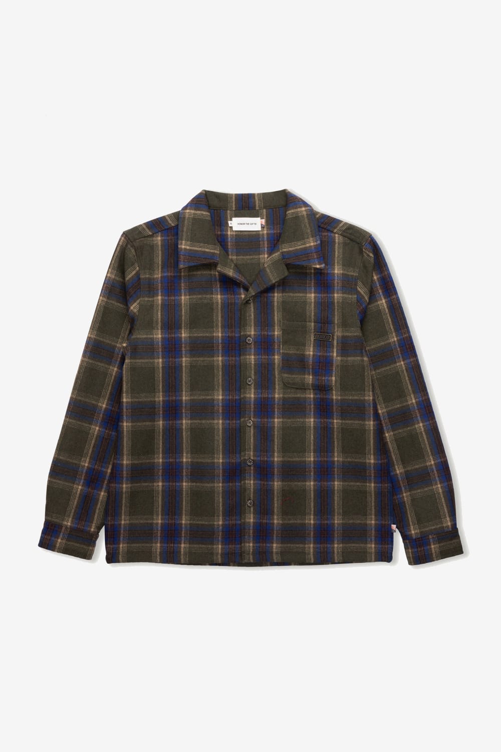 Honor The Gift Plaid Flannel Overshirt (Olive)