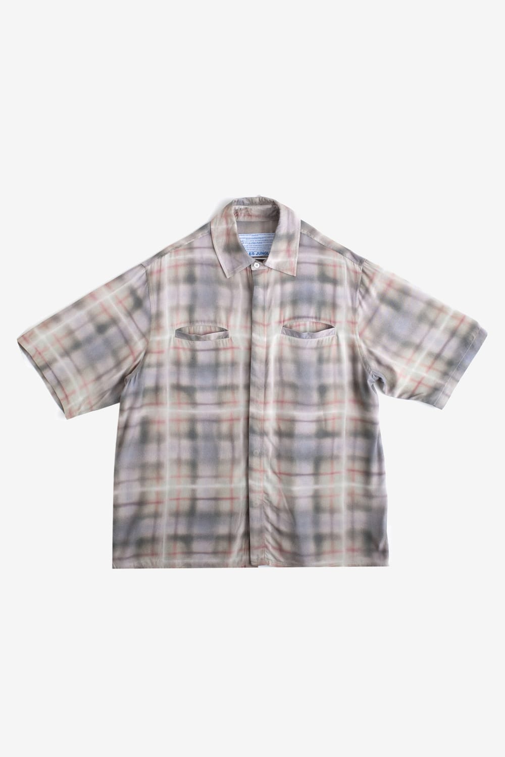 Airbrush Plaid Button Up Shirt