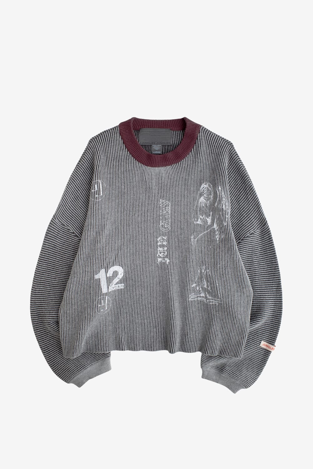 Jungles Jungles Sketches Two Tone Rib Knit (Black/Grey)
