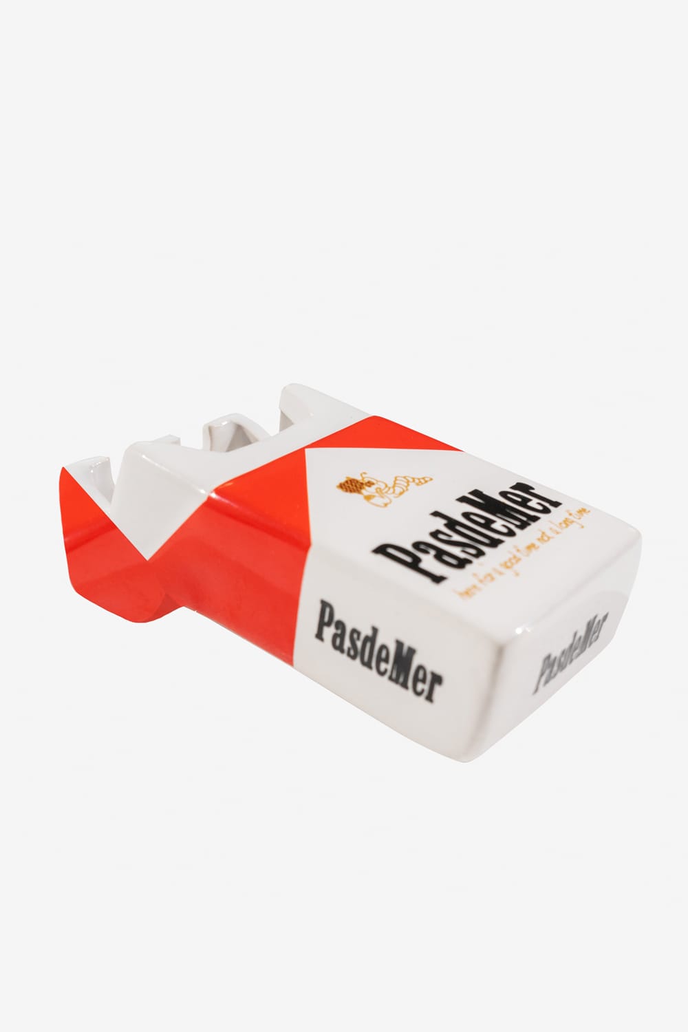 Pas de Mer Not Long Time Ashtray (White/Red)