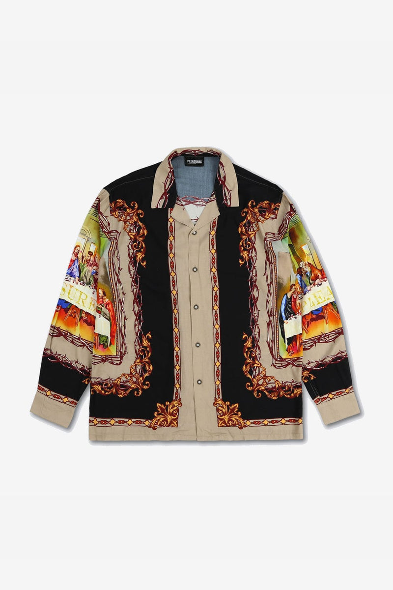 PLEASURES Supper Button Down (Black)