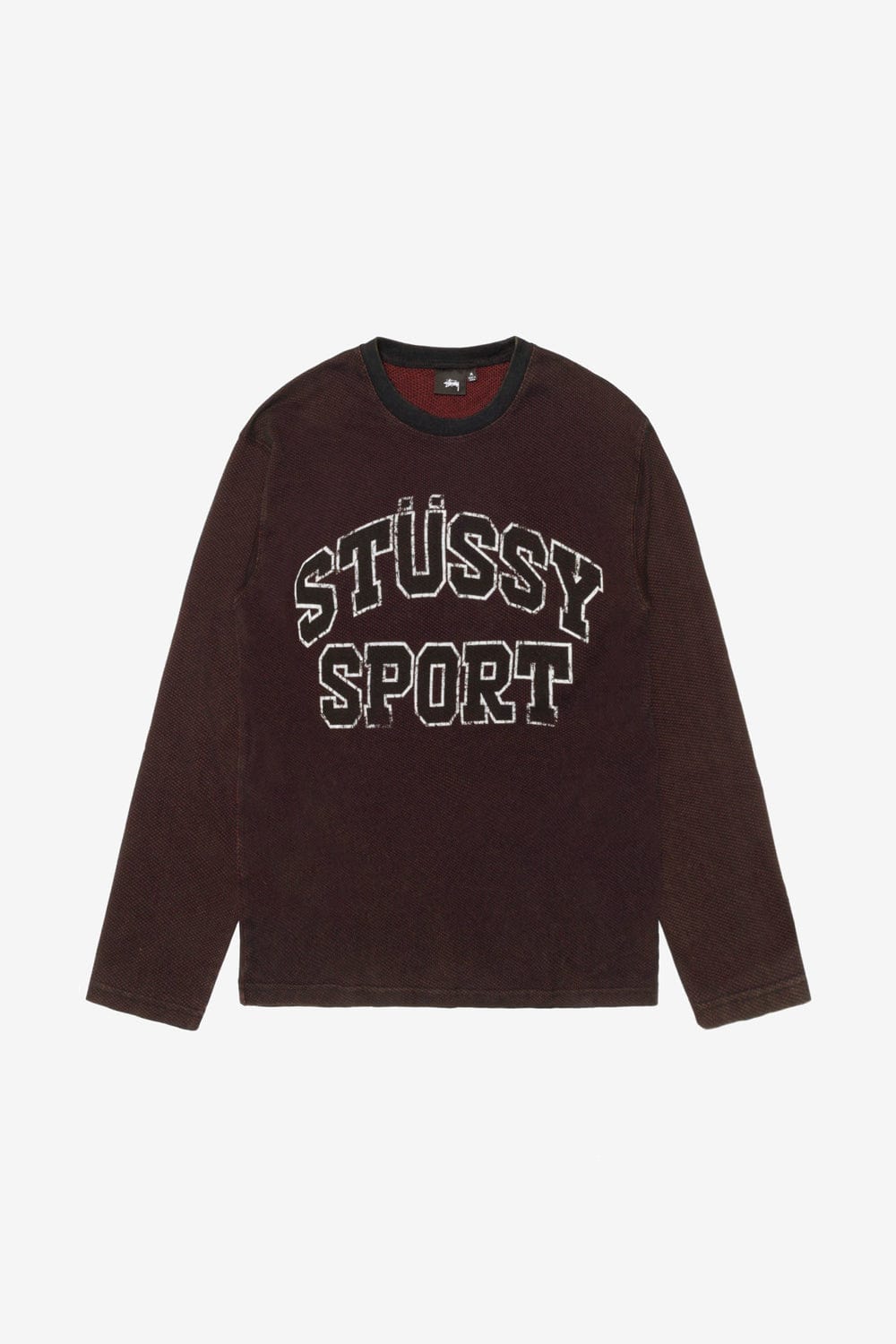 Stussy 2 Tone Cotton Mesh LS Crew (Black)