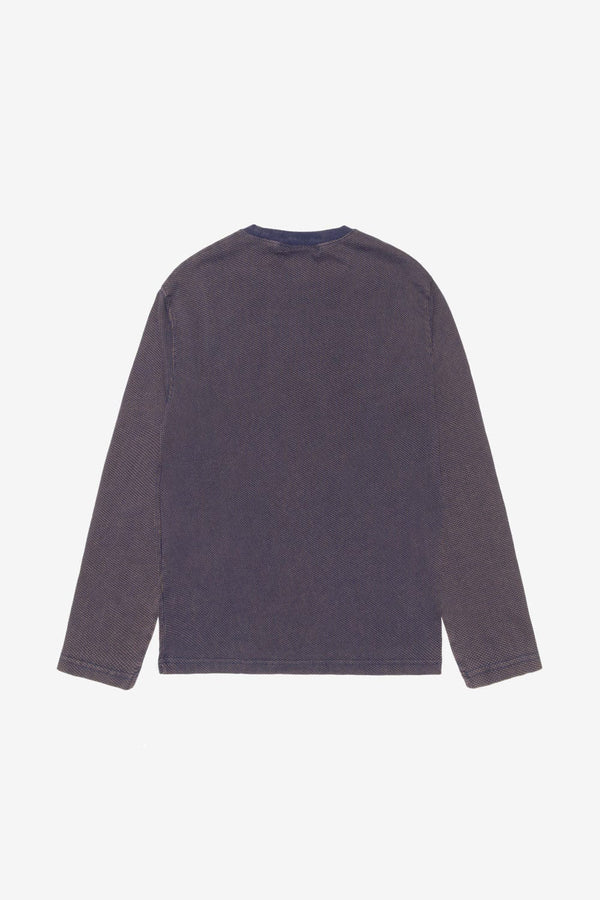 トップス STUSSY 2 TONE COTTON MESH CREW Stussy 2 Tone Cotton Mesh Crew Navy Men's - FW24 - US