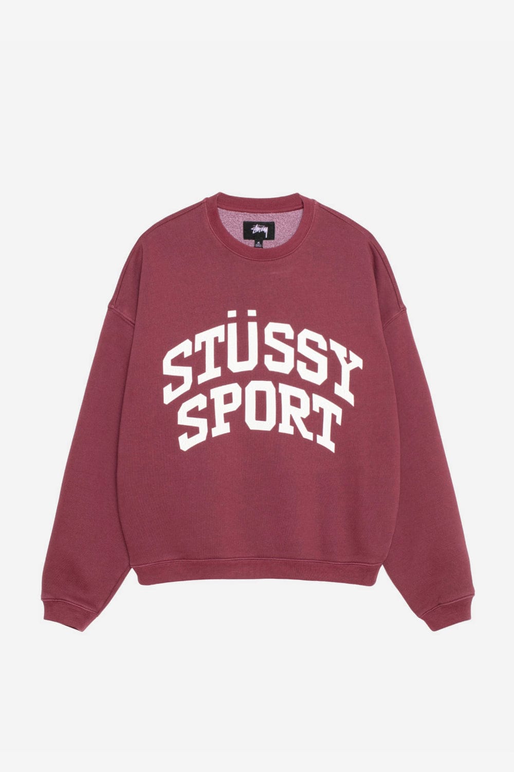 Stussy Big Crackle Sport Crew (Burgundy) - Commonwealth