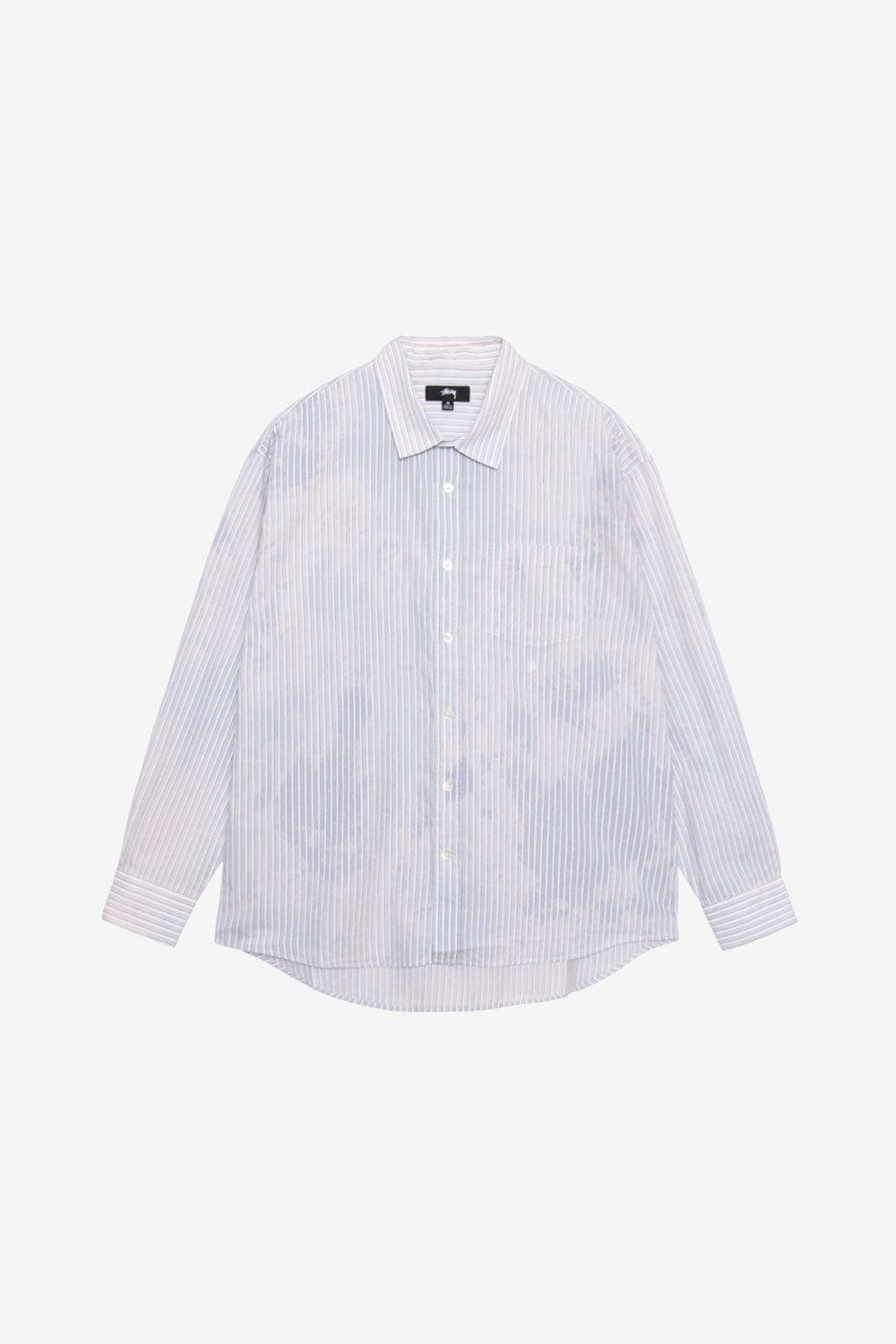 トップス Stussy CLASSIC LS SHIRT BLEACHED POPLIN Stussy Classic LS Shirt Bleached Poplin (Blue) - Commonwealth