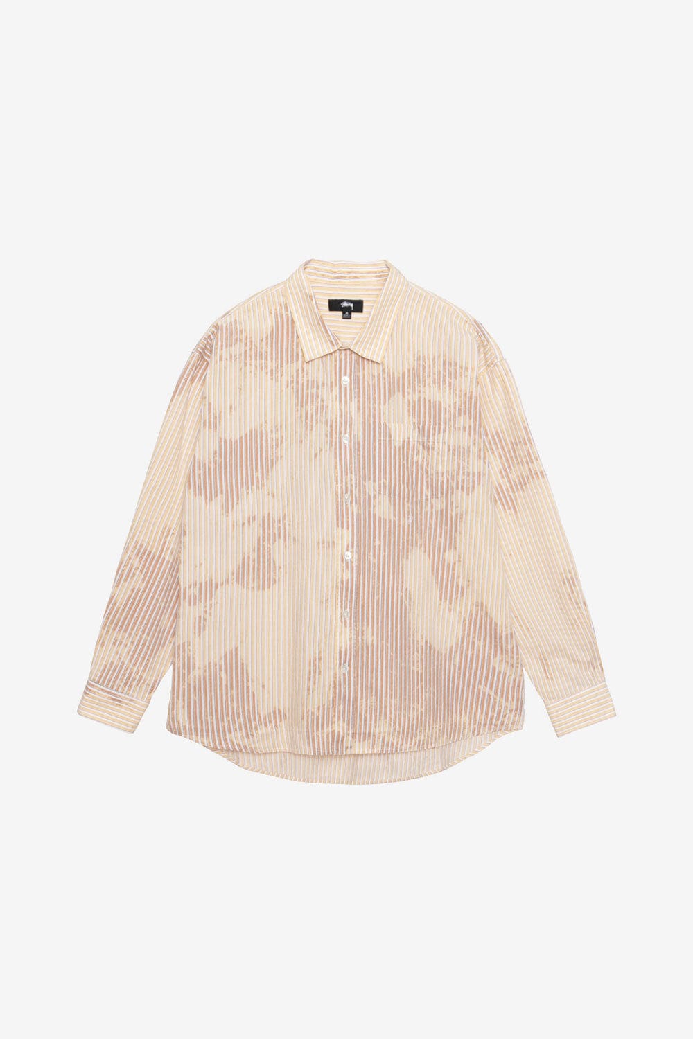 Stussy Classic LS Shirt Bleached Poplin (Tan) - Commonwealth
