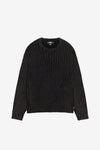 Stussy Cotton Slub Rib Crew (Black)