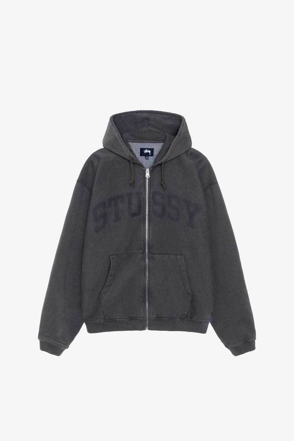 Stussy Faded Graphic Zip Hood (Washed Black) - Commonwealth