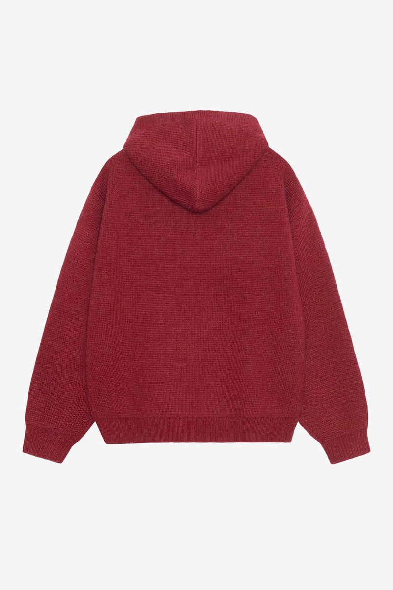 Stussy Felt Patch Knit Hood (Burgundy)