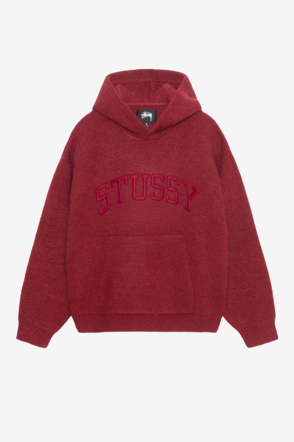 Stussy Felt Patch Knit Hood (Burgundy)