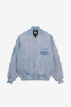 Stussy Ghost Logo Canvas Varsity Jacket (Blue)