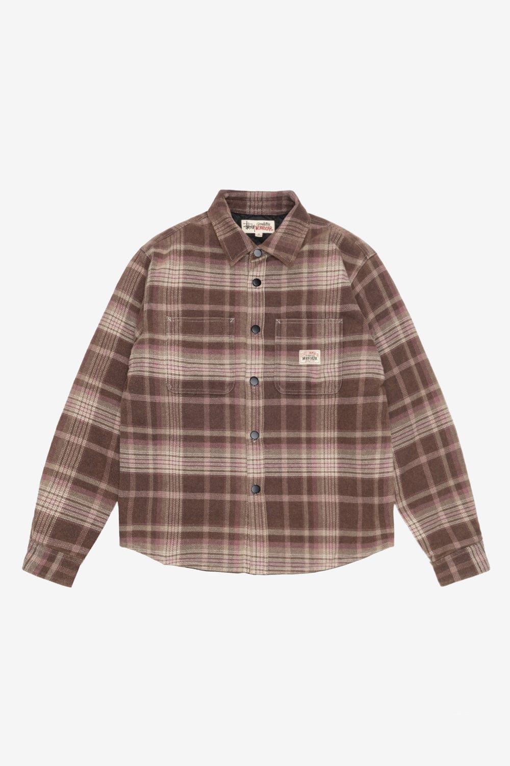 Stussy Heavy Washed Plaid Shirt (Brown)