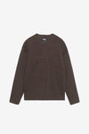 Stussy Roll V-Neck Logo Sweater (Brown)