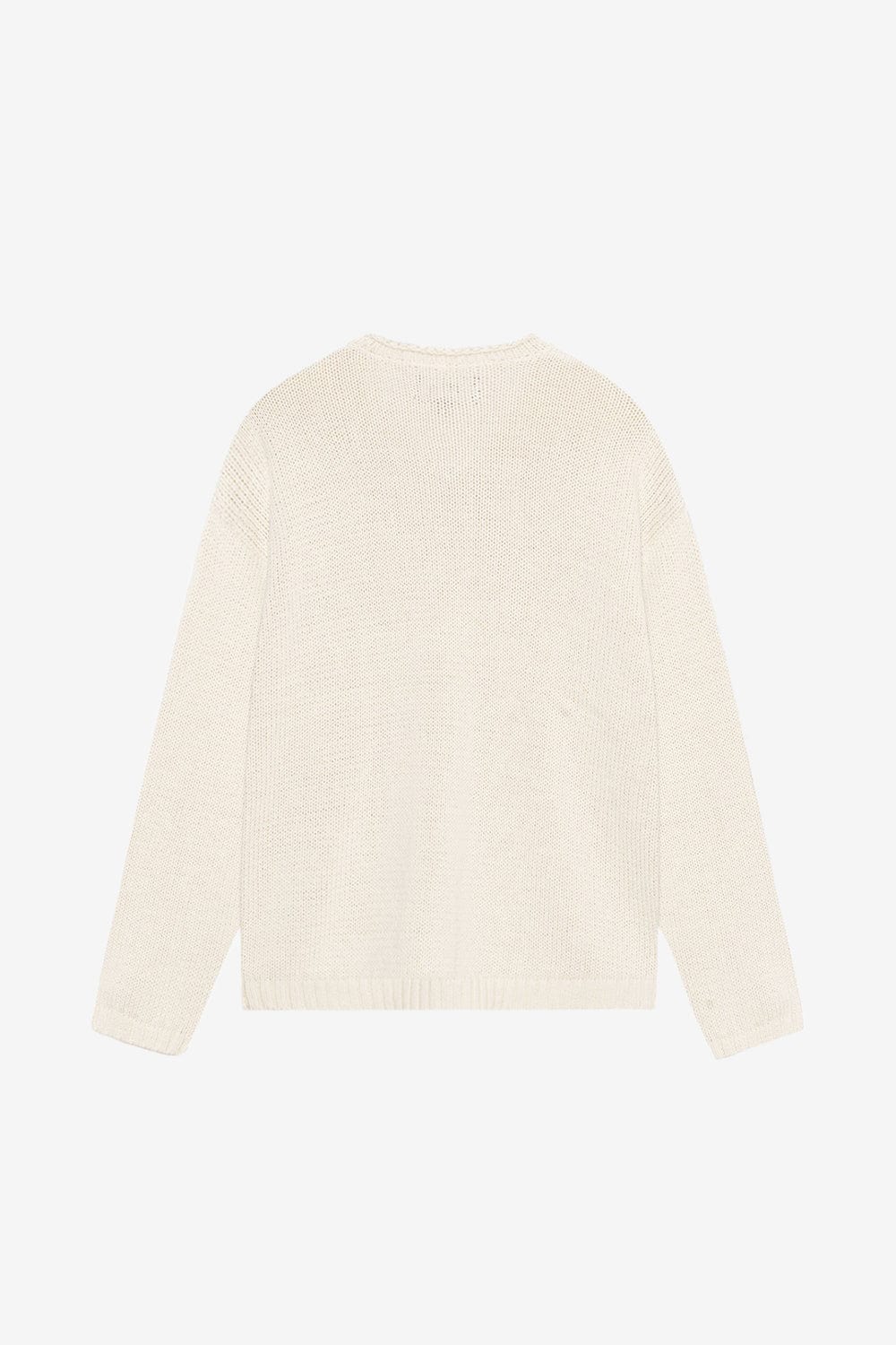 Stussy Roll V-Neck Logo Sweater (Natural)