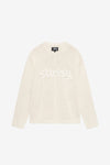 Stussy Roll V-Neck Logo Sweater (Natural)