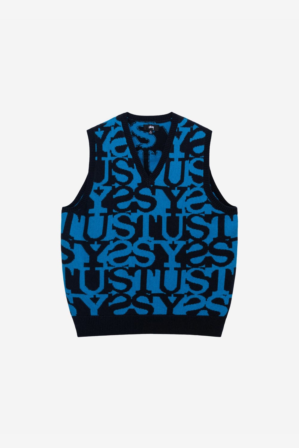 Stussy Stacked Sweater Vest (Dark Navy) S