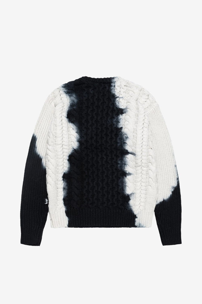 Stussy Tie Dye Fisherman Sweater (Black)