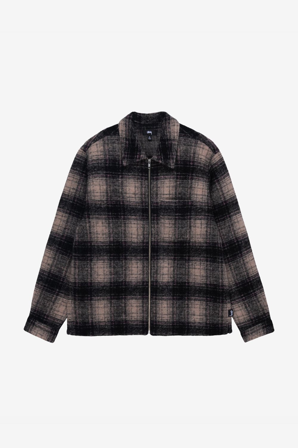 Wool Plaid Zip Shirt