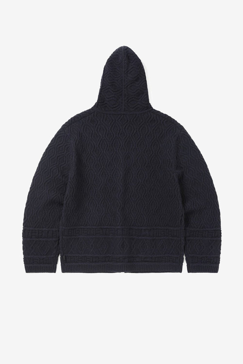Thisisneverthat Cable Knit Zip Hoodie (Navy)