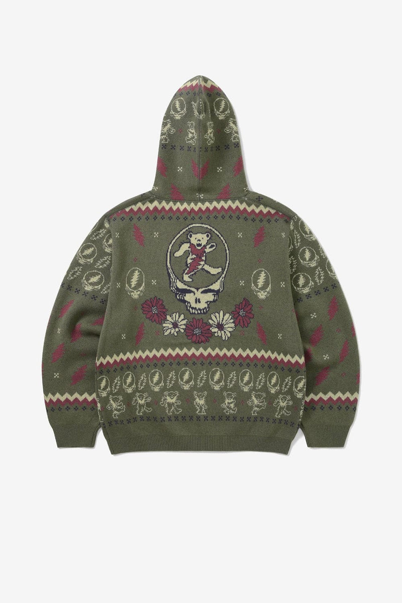 Thisisneverthat Grateful Dead Iconography Knit Zip Hoodie (Mud)